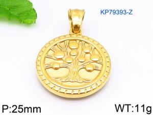 Stainless Steel Gold-plating Pendant - KP79393-Z