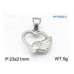 Stainless Steel Stone & Crystal Pendant - KP79420-Z