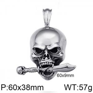 Stainless Skull Pendants - KP79429-BD