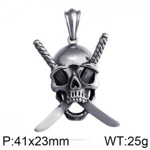 Stainless Skull Pendants - KP79430-BD