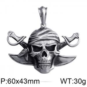 Stainless Skull Pendants - KP79431-BD