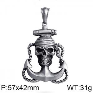 Stainless Skull Pendants - KP79436-BD