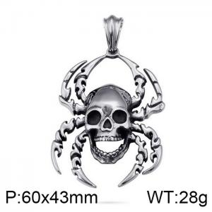 Stainless halloween ghost head spider Pendants - KP79438-BD