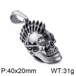 Stainless Skull Pendants - KP79441-BD