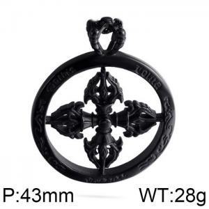 Stainless Steel Black-plating Pendant - KP79926-K