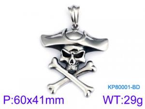 Stainless Skull Pendants - KP80001-BD