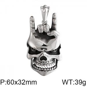 Stainless Skull Pendants - KP80003-BD