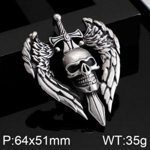 Stainless Skull Pendants - KP80019-BD