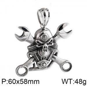 Stainless Skull Pendants - KP80020-BD