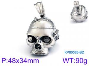 Stainless Skull Pendants - KP80026-BD