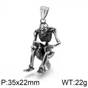 Stainless Skull Pendants - KP80208-K