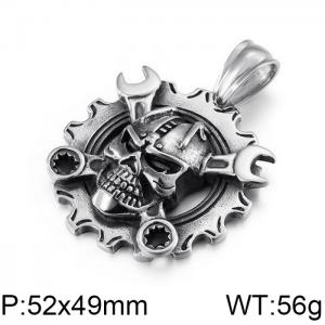 Stainless Skull Pendants - KP80273-BD