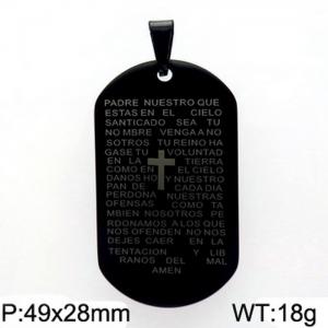 Stainless Steel Black-plating Pendant - KP80609-Z