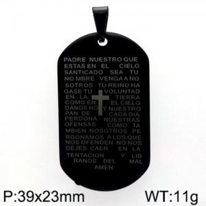 Stainless Steel Black-plating Pendant - KP80610-Z