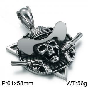 Stainless Skull Pendants - KP80703-BD