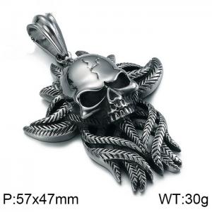 Stainless Skull Pendants - KP80704-BD