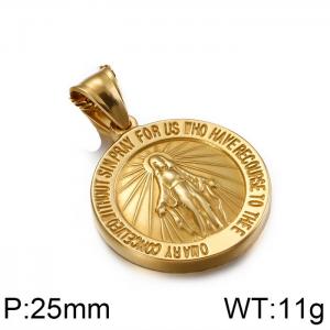 Stainless Steel Gold-plating Pendant - KP80828-Z