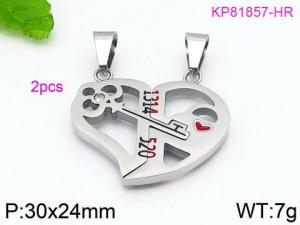 Stainless Steel Lover Pendant - KP81857-HR