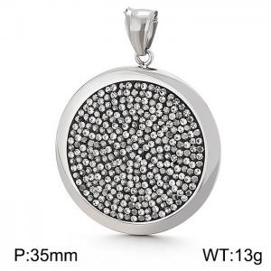 Stainless Steel Stone & Crystal Pendant - KP81918-KFC