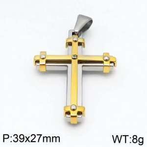 Stainless Steel Cross Pendant - KP82048-LE