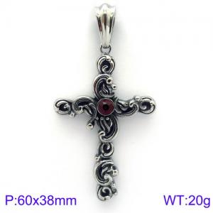 Stainless Steel Cross Pendant - KP82125-BDJX