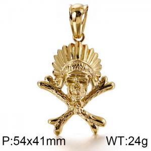 Stainless Skull Pendants - KP82799-BDJX