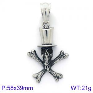 Stainless Skull Pendants - KP83335-BDJX