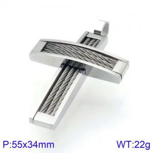 Stainless Steel Cross Pendant - KP83906-KFC