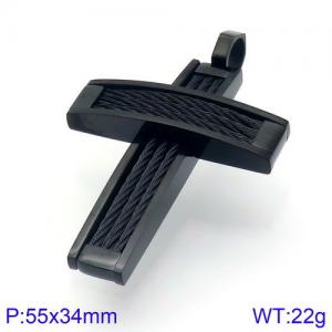 Stainless Steel Cross Pendant - KP83907-KFC