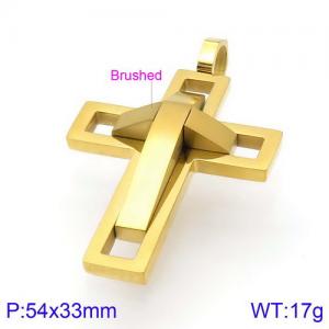 Stainless Steel Cross Pendant - KP83915-KFC