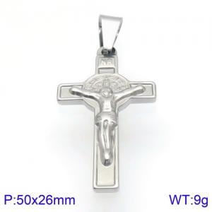 Stainless Steel Cross Pendant - KP93805-KFC