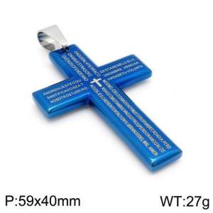 Stainless Steel Cross Pendant - KP94666-TBC