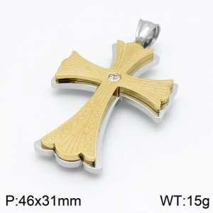 Stainless Steel Cross Pendant - KP94689-TBC