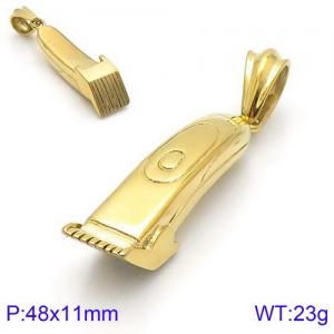 Creative, personalized, fashionable, hip-hop style pusher, men's stainless steel cast Gold-plating Pendant - KP94726-BDJX