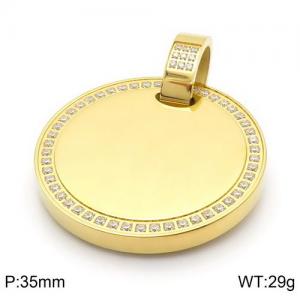 Stainless Steel Stone & Crystal Pendant - KP95958-GC