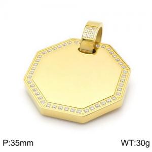 Stainless Steel Stone & Crystal Pendant - KP95964-GC