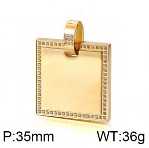 Stainless Steel Stone & Crystal Pendant - KP95968-GC
