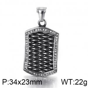 Stainless Steel Stone & Crystal Pendant - KP96297-GC