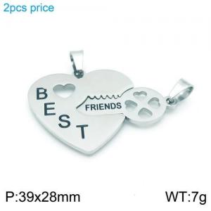 Stainless Steel Lover Pendant - KP96299-SS