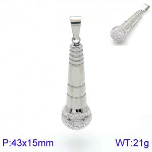 Stainless Steel Stone & Crystal Pendant - KP96798-GC