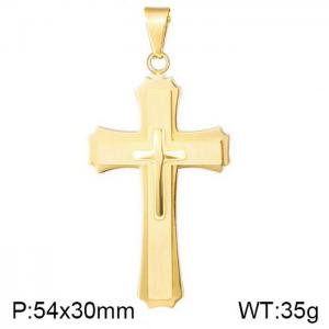 Stainless Steel Cross Pendant - KP96964-WGMJ