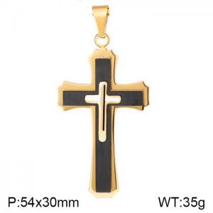 Stainless Steel Cross Pendant - KP96965-WGMJ