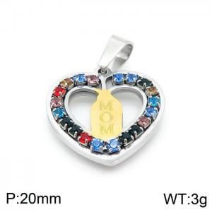 Stainless Steel Stone & Crystal Pendant - KP97029-KD