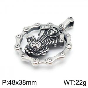 Stainless Skull Pendants - KP97309-TLA