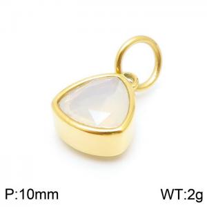 Stainless Steel Stone & Crystal Pendant - KP97353-LK