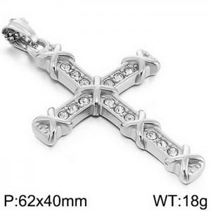 Stainless Steel Cross Pendant - KP97463-BTOM