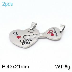 Stainless Steel Lover Pendant - KP97596-SS