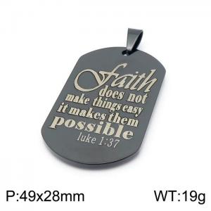 Stainless Steel Black-plating Pendant - KP97793-Z