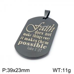 Stainless Steel Black-plating Pendant - KP97875-Z