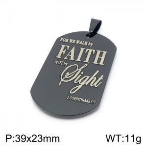 Stainless Steel Black-plating Pendant - KP97876-Z